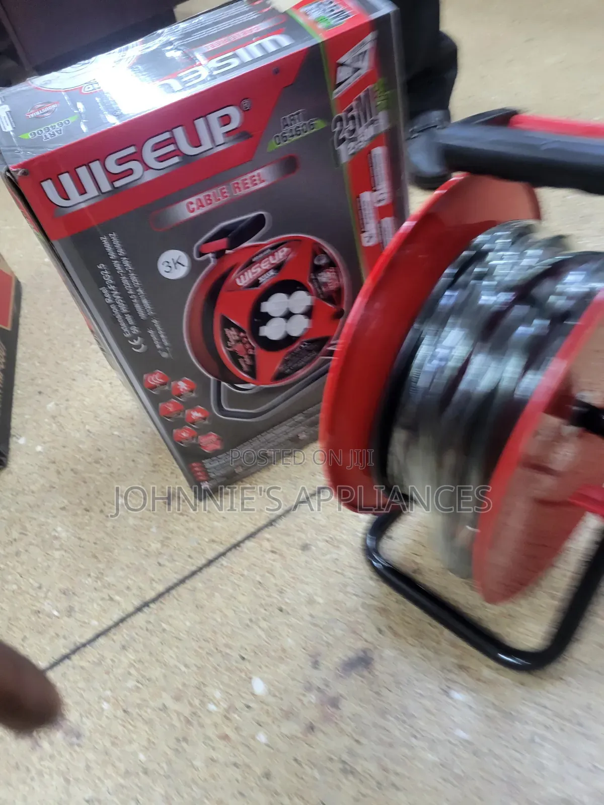 Wiseup 25m Heavy-duty Cable Reel Extension – 2.5mm2 Multi-socket Power