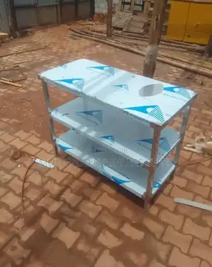 3_ Tray Stainless Steel Working Table