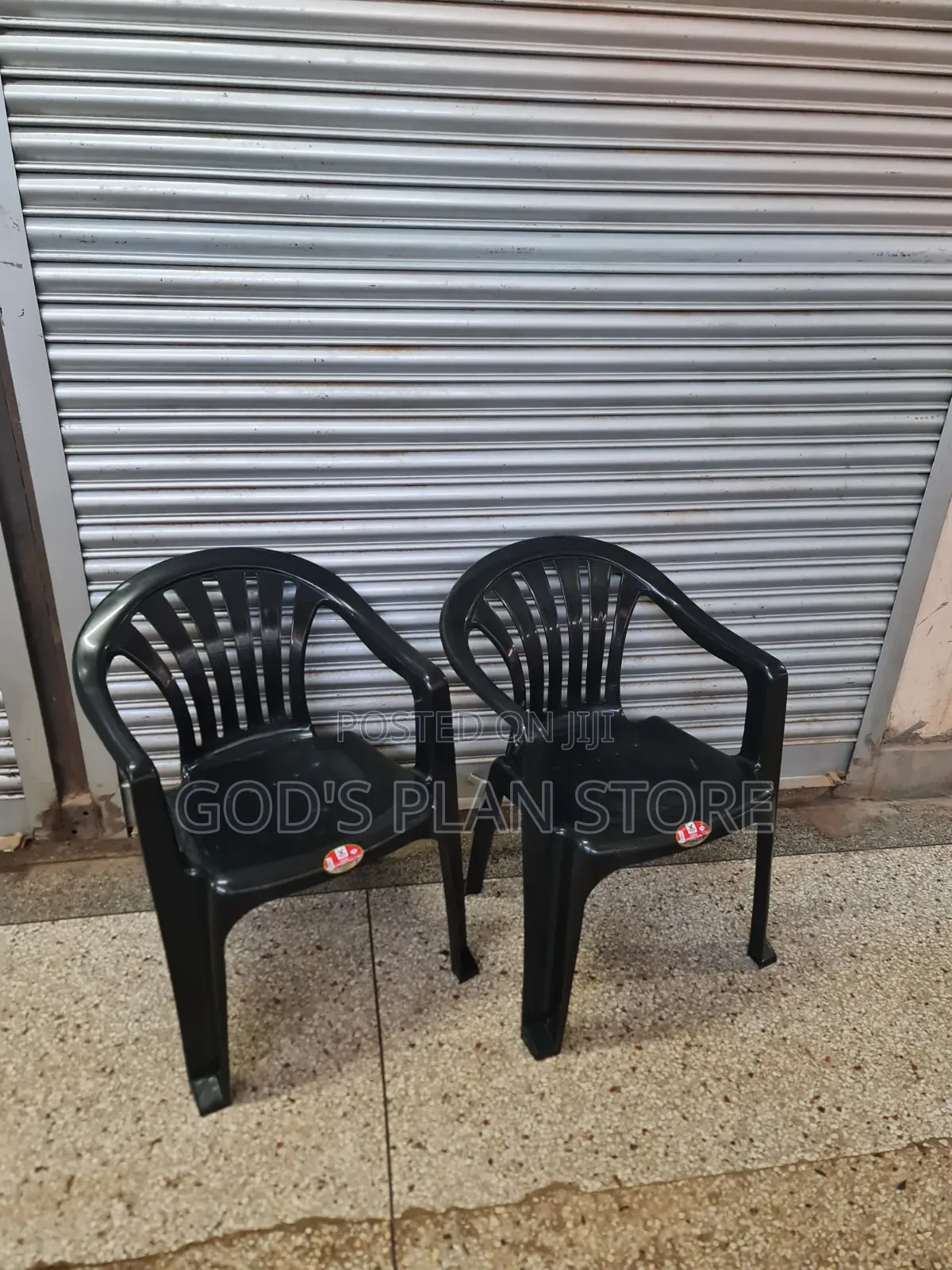 2pcs Indoor Outdoor Plastic Chairs Plastic Chairs Black