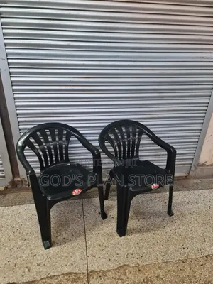 2pcs Indoor Outdoor Plastic Chairs Plastic Chairs Black