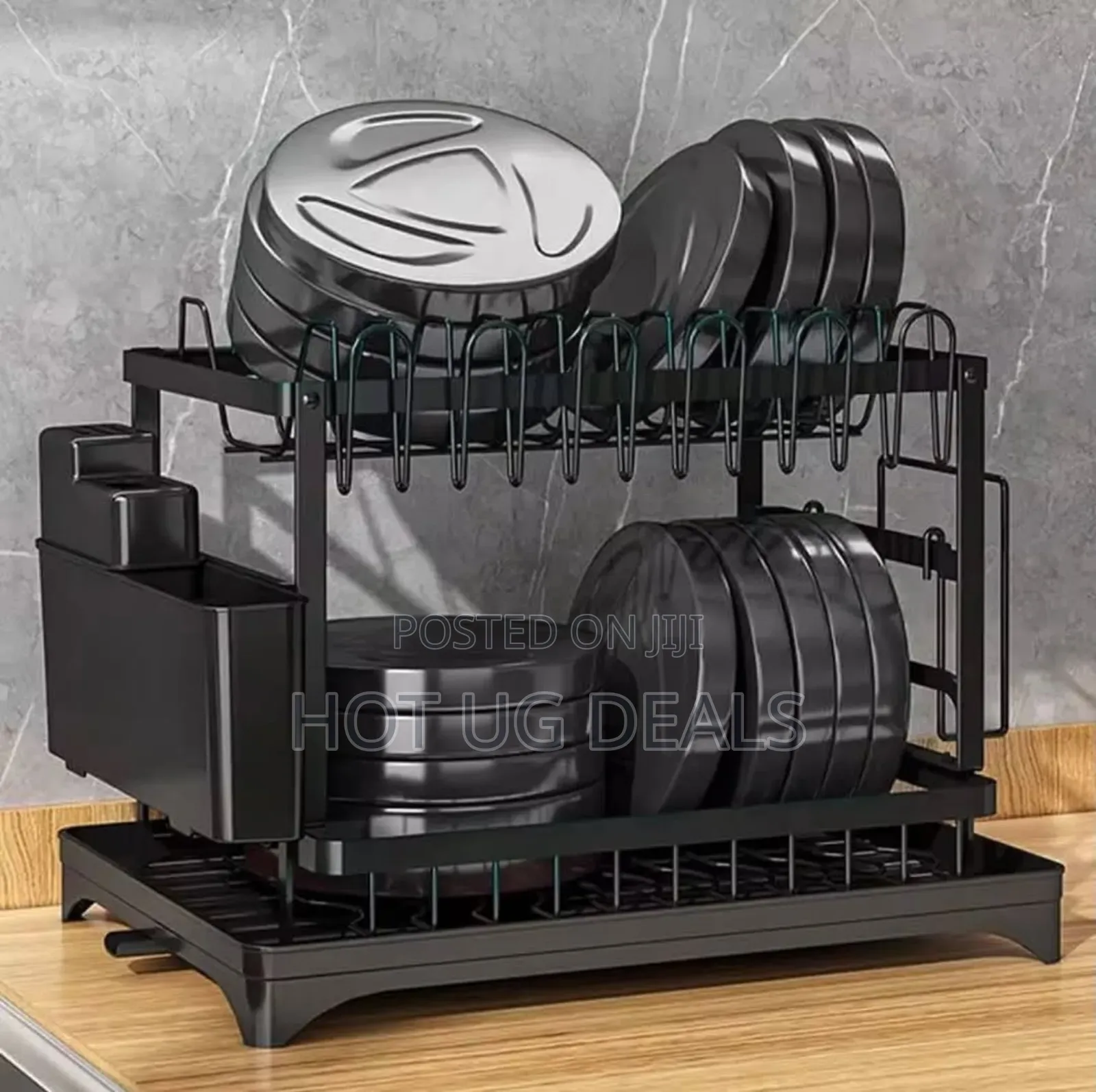 Stainless Steel 2-Tier Dish Drying Rack for Kitchen Counter