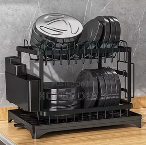 Stainless Steel 2-Tier Dish Drying Rack for Kitchen Counter