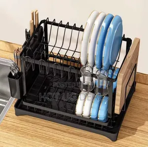 Stainless Steel 2-Tier Dish Drying Rack for Kitchen Counter