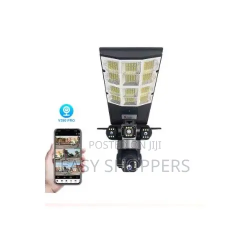 V380 Solar Security Camera 3 Lens Camera With Street Solar Light 450w