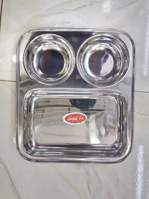 6-Piece Heavy Duty Stainless Steel 3 – Partitioned Meal Plates