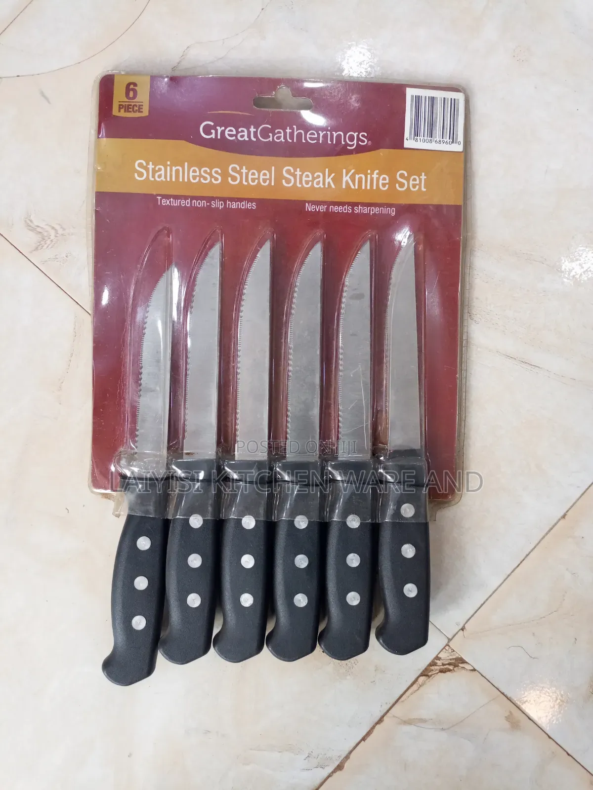 6-Piece Steak Knife Set – Sharp Blades With Comfortable Grip Handles