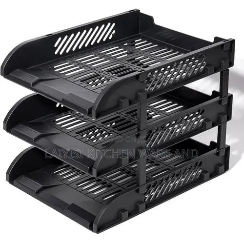 3-Compartment File Rack, Desktop Organizer for Storing Documents