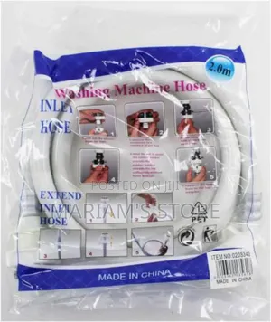 1.5-meter Long White Washing Machine Inlet Hose With Blue Connectors