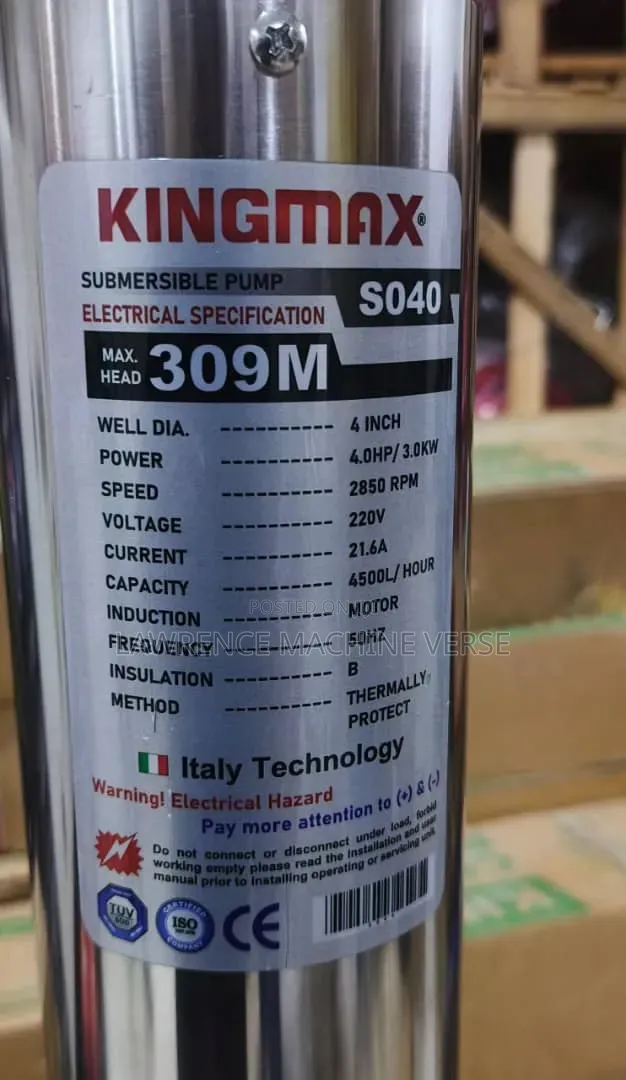 Submersible Water Pump Kmax 309m Head