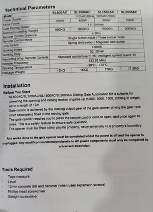 1000kg/Motorized/ Gate Opener /Electric