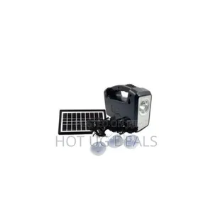 Solar Home Lighting System With Phone Charging - Black