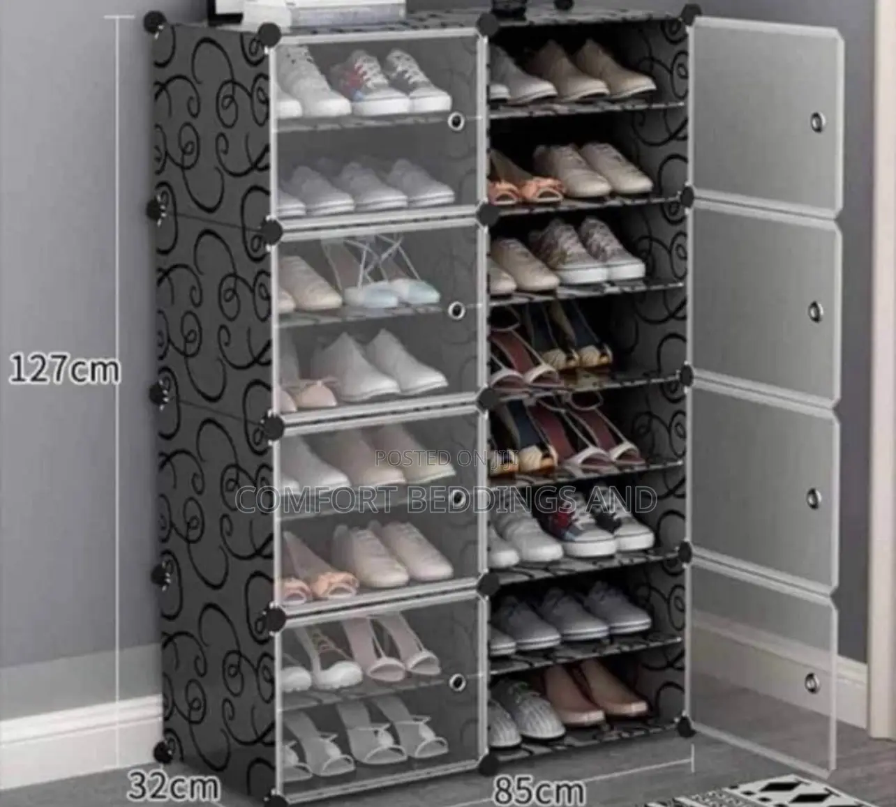 Two Column Plastic Shoe Rack 4 Rows