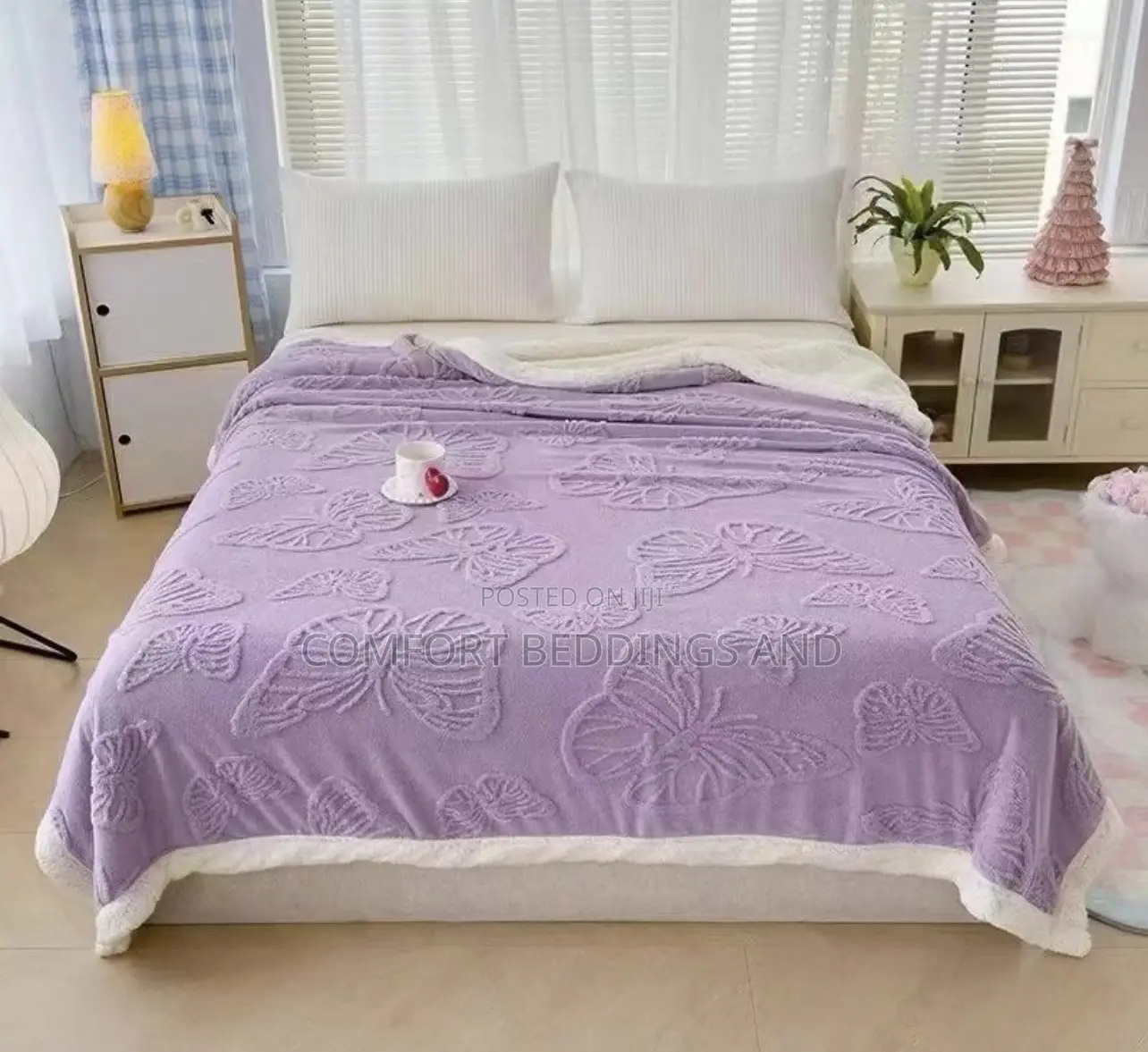 Butterfly Throw Blanket Purple