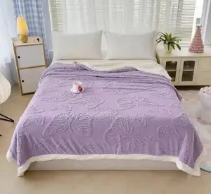 Butterfly Throw Blanket Purple