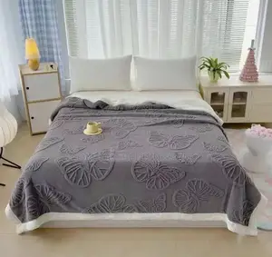 Butterfly Throw Blanket Gray