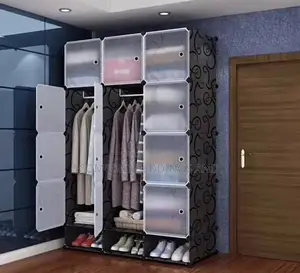 Hanging Rail Plastic Closet Three Column
