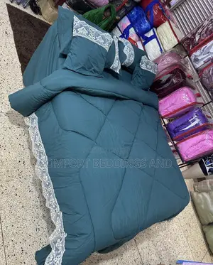 Six Pieces Lace Bedcover Green