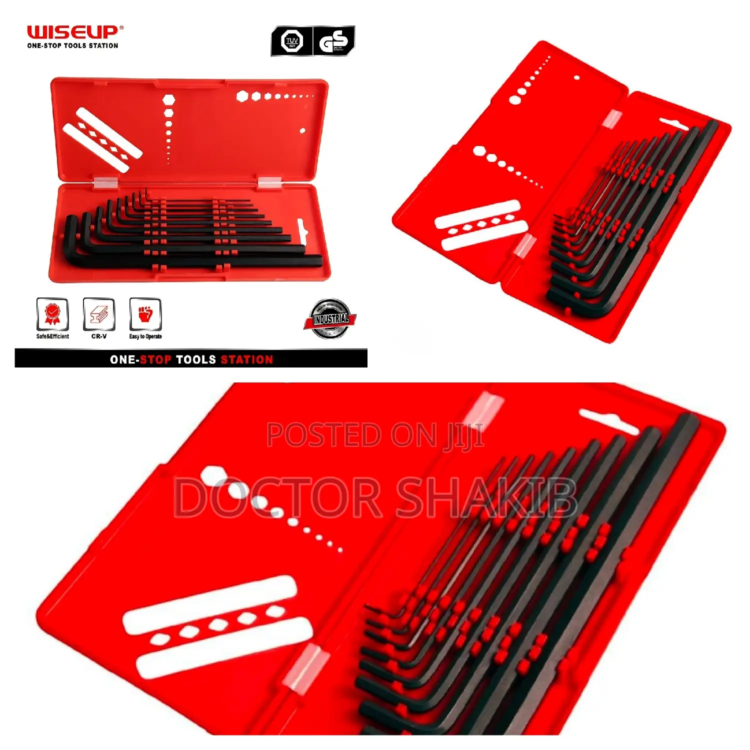 Wiseup 9-Piece Hex Key Set(Allen Wrench Set)