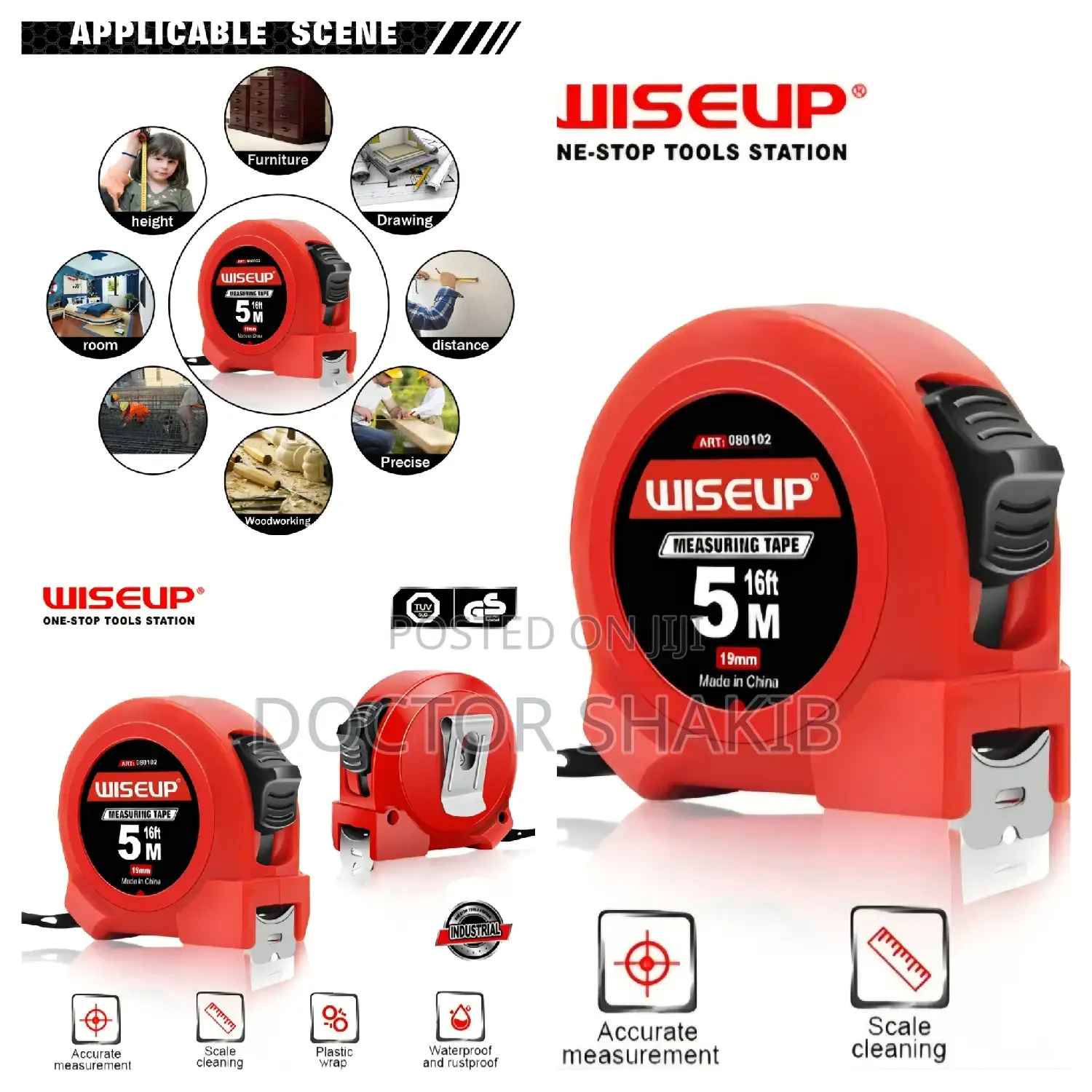 Wiseup 5metres Industrial Measuring Tape.