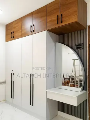Modern Day Wardrobe System With a Dressing Mirror