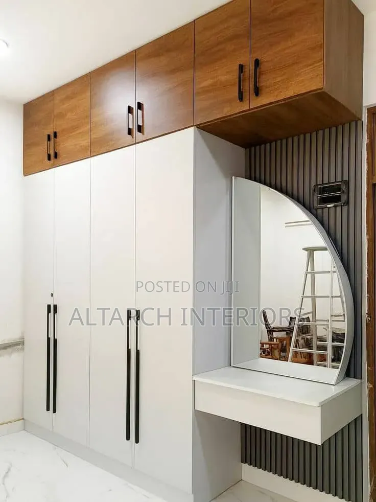 Modern Day Wardrobe System With a Dressing Mirror