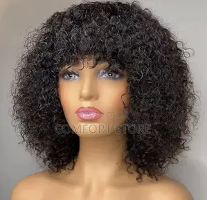Fringe Black in Small Volume Human Hair Wig