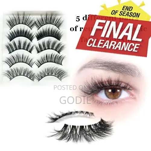 Sa 5 Different Pairs of Reusable Realistic False Eyelashes