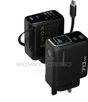 Powerology 70w TFT Adapter With Retractable Type - C Cable
