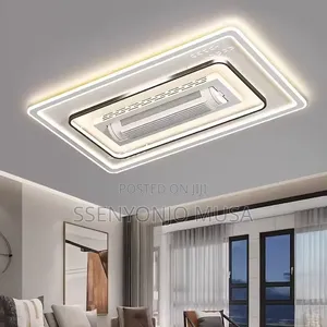 Modern Invisible Bladeless Led Ceiling Fan Light–Remote Control, White