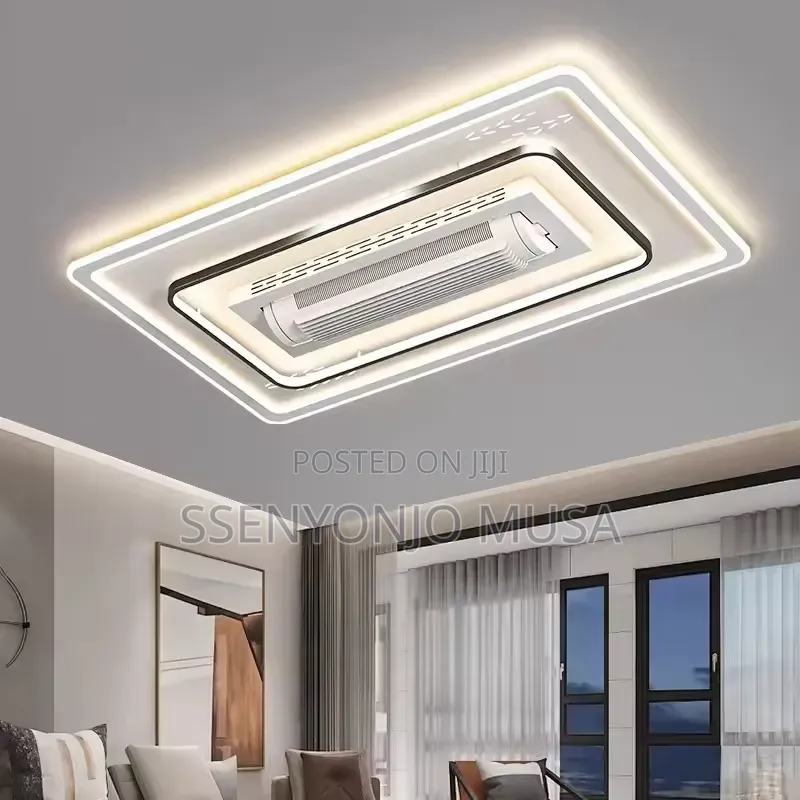 Modern Invisible Bladeless Led Ceiling Fan Light–Remote Control, White