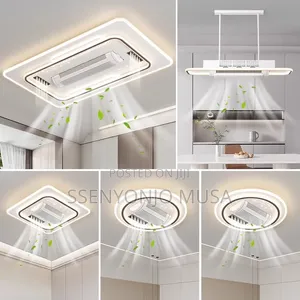 Modern Invisible Bladeless Led Ceiling Fan Light–Remote Control, White
