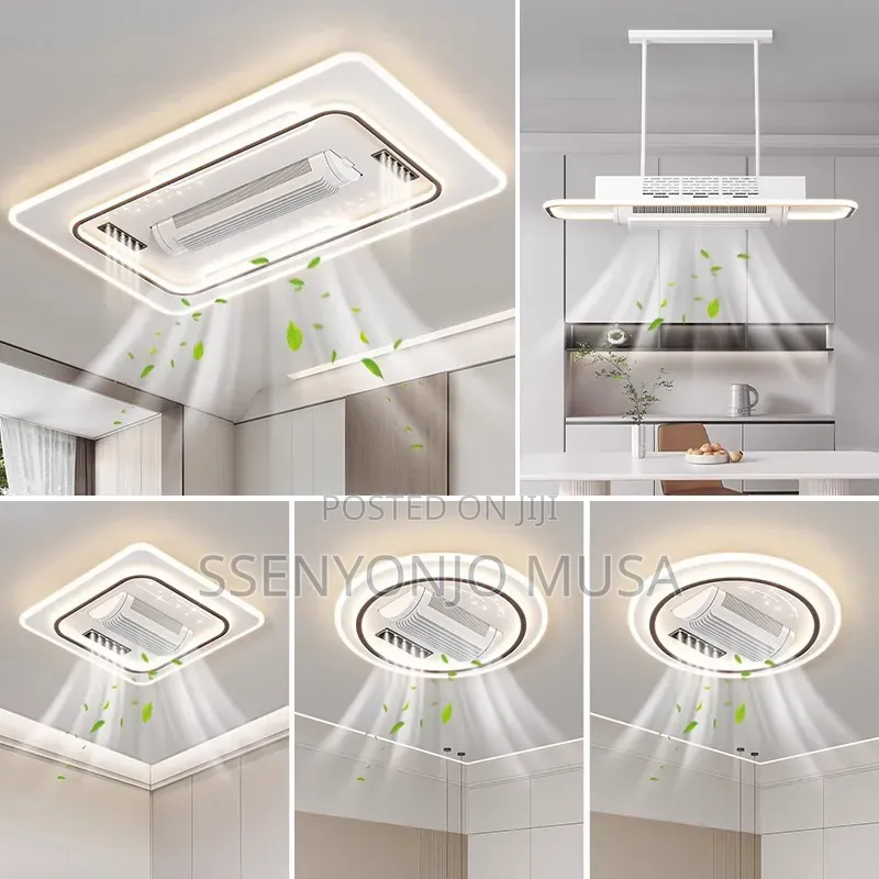 Modern Invisible Bladeless Led Ceiling Fan Light–Remote Control, White