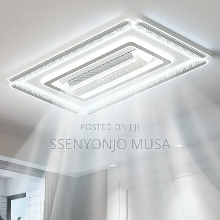 Modern Invisible Bladeless Led Ceiling Fan Light–Remote Control, White