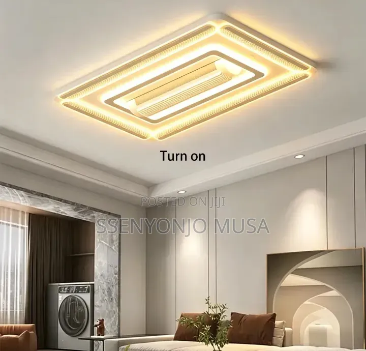Modern Invisible Bladeless Led Ceiling Fan Light–Remote Control, White
