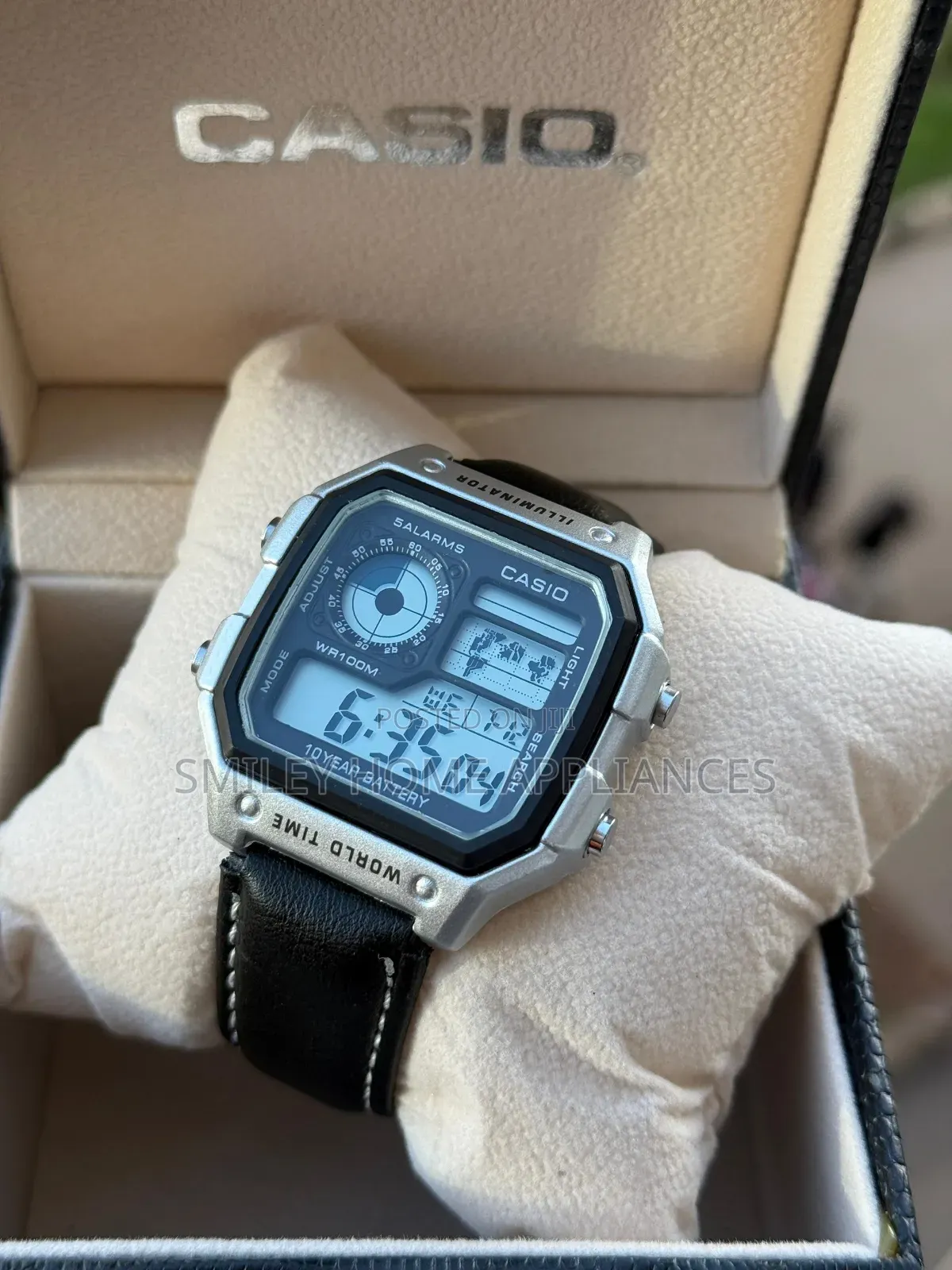 High Tech Casio Unisex Digital Leather Strapped Wrist Time Piece