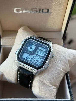 High Tech Casio Unisex Digital Leather Strapped Wrist Time Piece