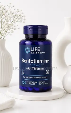 Life Extension Benfotiamine B1 100mg With Thiamine 120 Veg Capsules