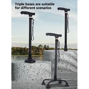 Walking Cane With Pivoting Quad
