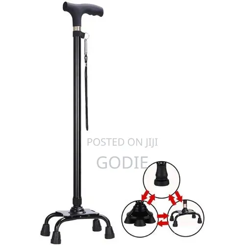 Walking Cane With Pivoting Quad