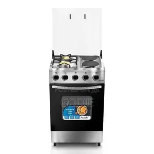 Saachi 2 Gas + 2 Electric Stainless Steel Stove/Cooker With Gas Oven