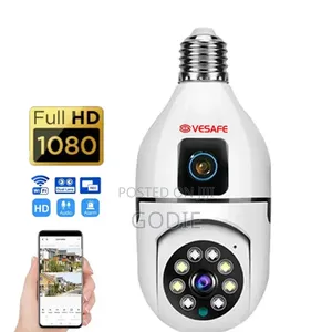 Bulb Camera Light Wifi PTZ I P Cam - White