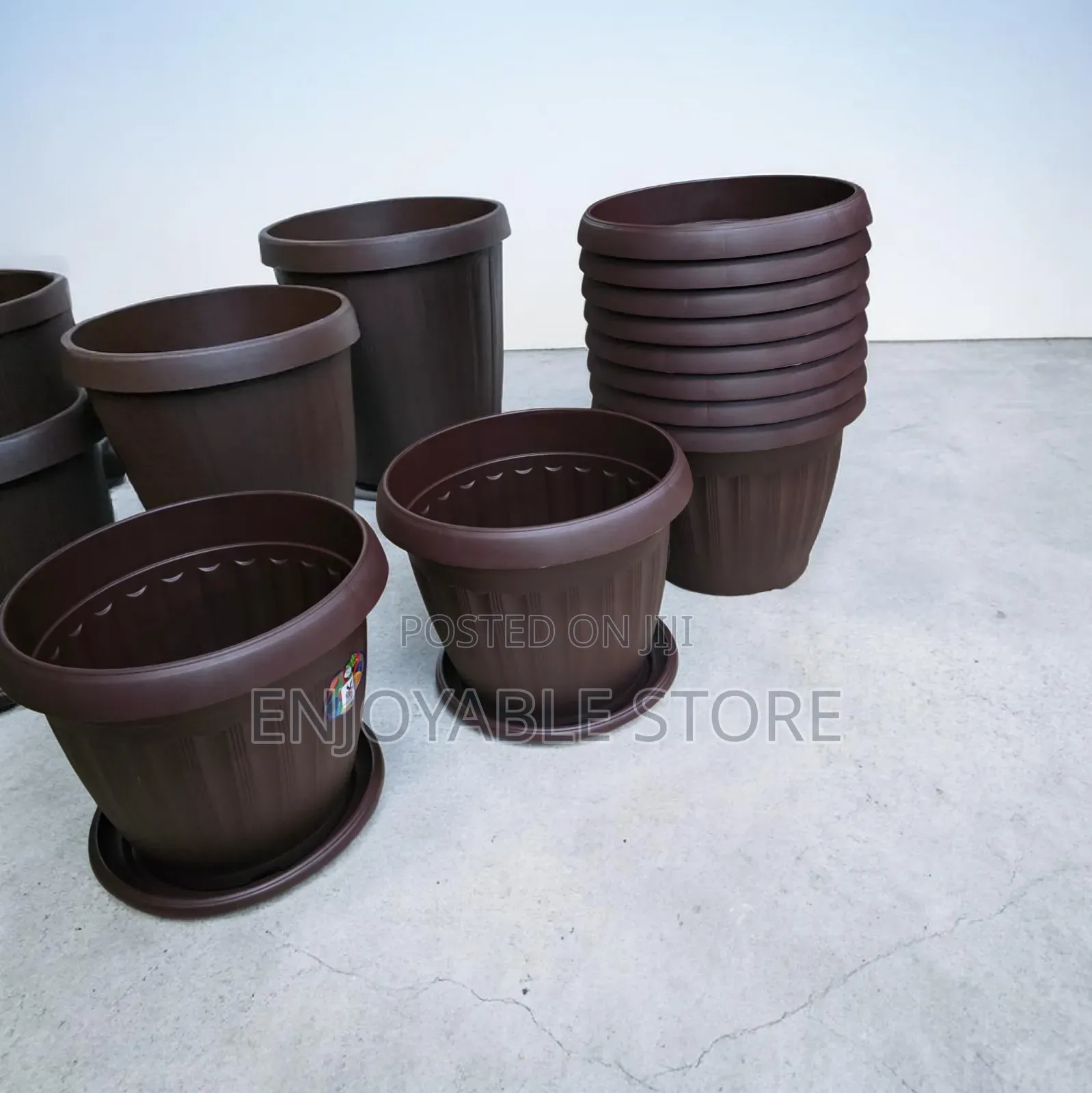 Stripped Plastic Flower Pots Plastic Flower Pots