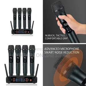 Professional 4-Channel VHF Handheld Wireless Microphone System