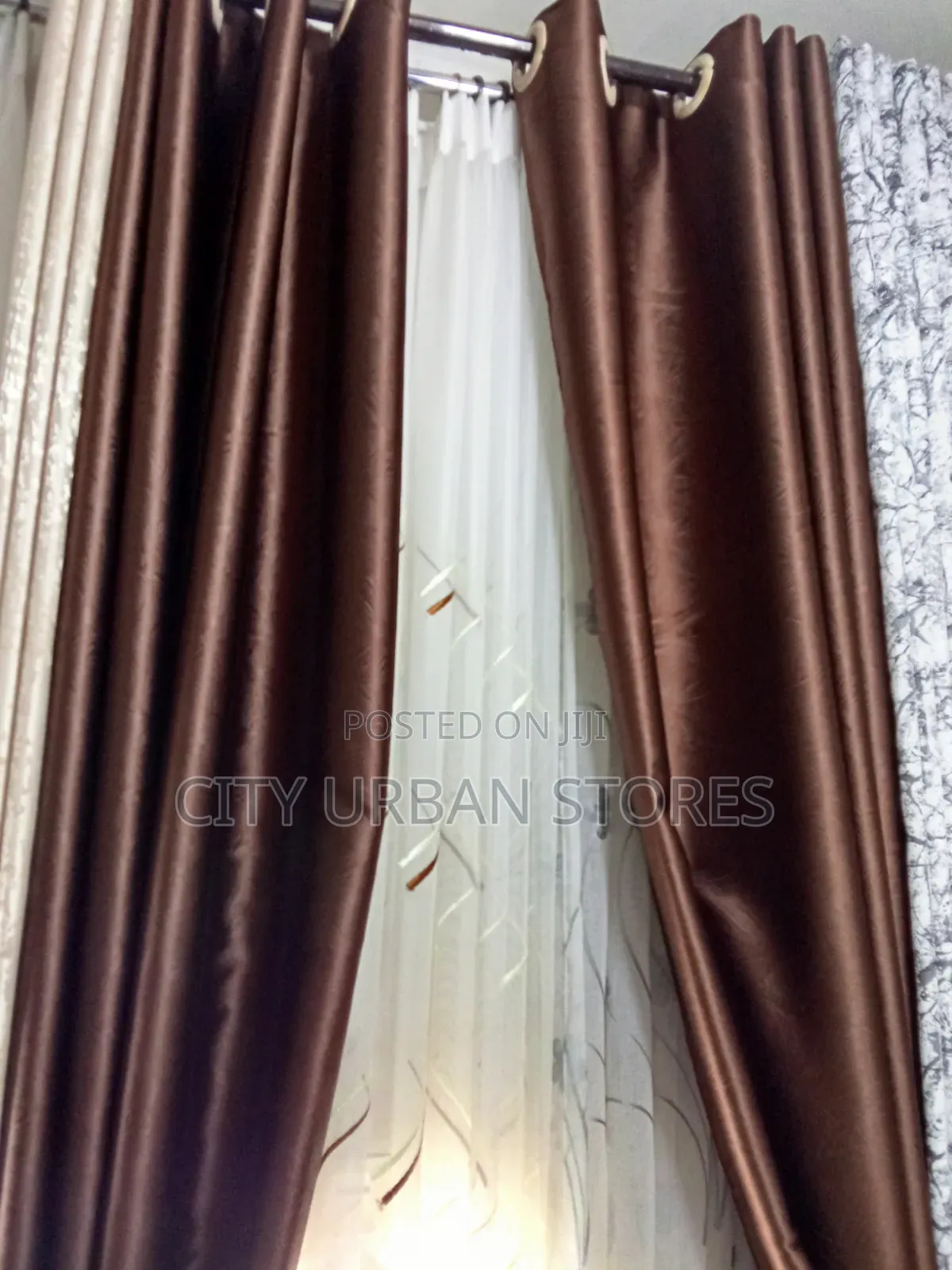 3 PCS Full Set Curtains and Net