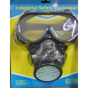 An Industrial Chemical Respirator Mask With Safety Goggles.
