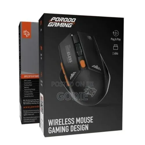 Porodo Gaming Wireless Mouse Gaming Design Dpi 1600