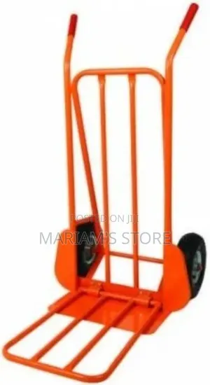 Heavy-Duty, Orange Metal Sack Trolleys Designed for Industrial Use