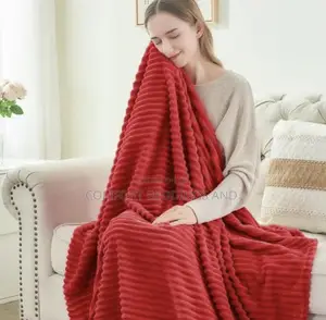 Stripped Throw Blanket Red