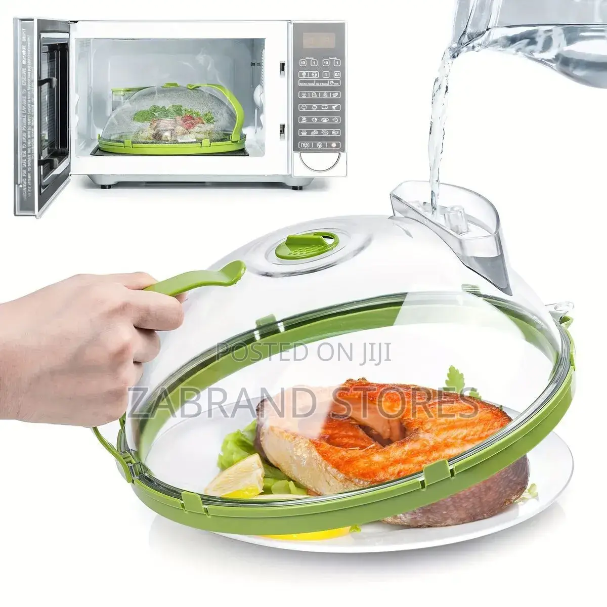 2 in 1 Microwave Cover With Inbuilt Steamer