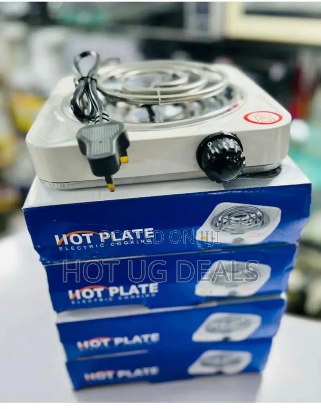 Single Electric Hot Plate With 3 Pin - White